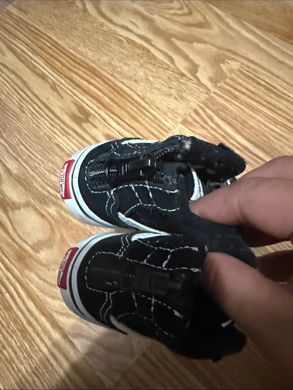 Vans Kids Black and White High-Top Sneakers